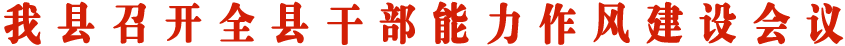 我县召开全县干部能力作风建设会议